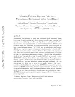 Enhancing Fruit and Vegetable Detection in Unconstrained Environment
  with a Novel Dataset