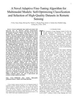 A Novel Adaptive Fine-Tuning Algorithm for Multimodal Models:
  Self-Optimizing Classification and Selection of High-Quality Datasets in
  Remote Sensing