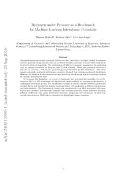 Hydrogen under Pressure as a Benchmark for Machine-Learning Interatomic
  Potentials