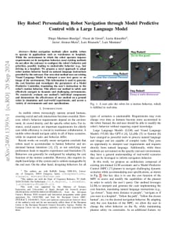 Hey Robot! Personalizing Robot Navigation through Model Predictive
  Control with a Large Language Model