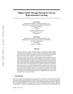 Higher-Order Message Passing for Glycan Representation Learning