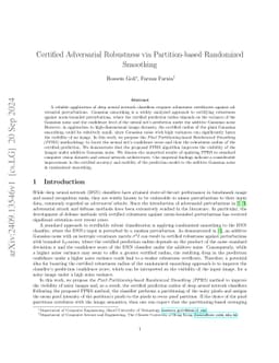 Certified Adversarial Robustness via Partition-based Randomized
  Smoothing