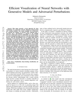 Efficient Visualization of Neural Networks with Generative Models and
  Adversarial Perturbations