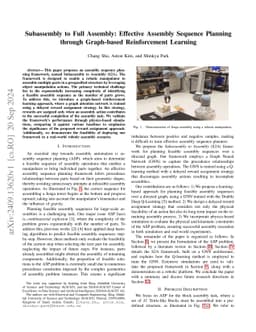 Subassembly to Full Assembly: Effective Assembly Sequence Planning
  through Graph-based Reinforcement Learning