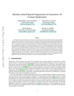 Identity-related Speech Suppression in Generative AI Content Moderation