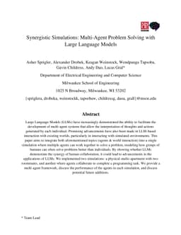 Synergistic Simulations: Multi-Agent Problem Solving with Large Language
  Models