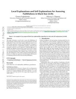 Local Explanations and Self-Explanations for Assessing Faithfulness in
  black-box LLMs