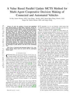 A Value Based Parallel Update MCTS Method for Multi-Agent Cooperative
  Decision Making of Connected and Automated Vehicles