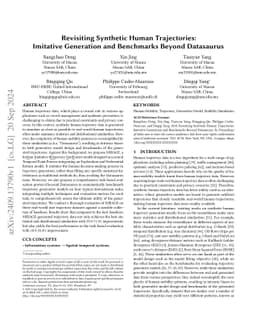 Revisiting Synthetic Human Trajectories: Imitative Generation and
  Benchmarks Beyond Datasaurus
