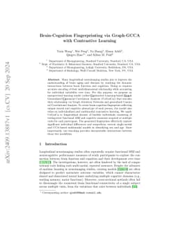 Brain-Cognition Fingerprinting via Graph-GCCA with Contrastive Learning