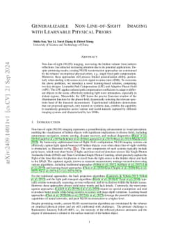 Generalizable Non-Line-of-Sight Imaging with Learnable Physical Priors