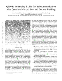 QMOS: Enhancing LLMs for Telecommunication with Question Masked loss and Option Shuffling