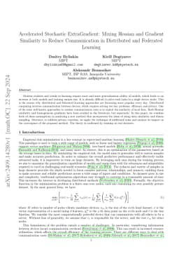 Accelerated Stochastic ExtraGradient: Mixing Hessian and Gradient
  Similarity to Reduce Communication in Distributed and Federated Learning