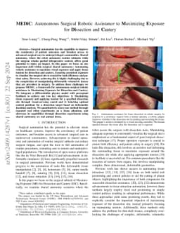 MEDiC: Autonomous Surgical Robotic Assistance to Maximizing Exposure for
  Dissection and Cautery