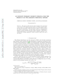 An explicit Wishart moment formula for the product of two disjoint
  principal minors