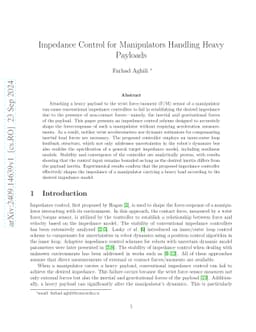 Impedance Control for Manipulators Handling Heavy Payloads