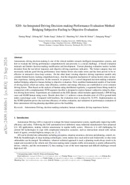 S2O: An Integrated Driving Decision-making Performance Evaluation Method
  Bridging Subjective Feeling to Objective Evaluation