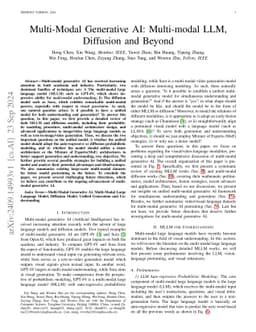 Multi-Modal Generative AI: Multi-modal LLM, Diffusion and Beyond