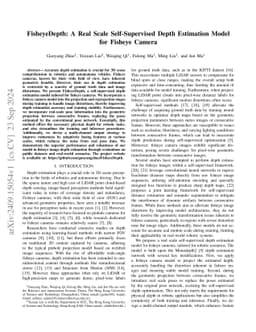 FisheyeDepth: A Real Scale Self-Supervised Depth Estimation Model for Fisheye Camera