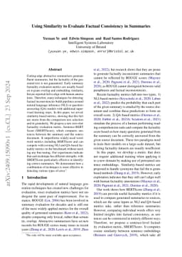 Using Similarity to Evaluate Factual Consistency in Summaries