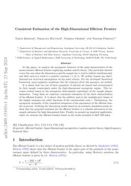 Consistent Estimation of the High-Dimensional Efficient Frontier