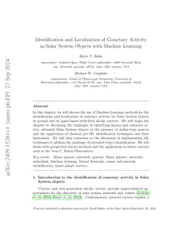 Identification and Localization of Cometary Activity in Solar System
  Objects with Machine Learning