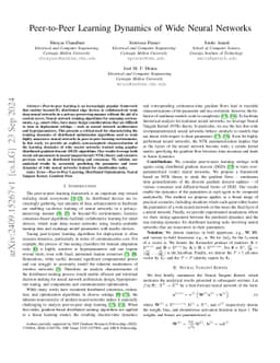 Peer-to-Peer Learning Dynamics of Wide Neural Networks