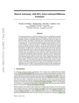 Shared Autonomy with IDA: Interventional Diffusion Assistance