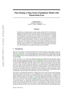 Fine-Tuning a Time Series Foundation Model with Wasserstein Loss