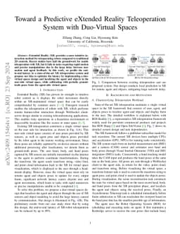 Toward a Predictive eXtended Reality Teleoperation System with
  Duo-Virtual Spaces
