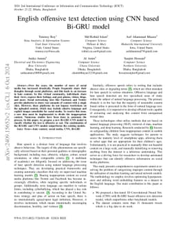 English offensive text detection using CNN based Bi-GRU model