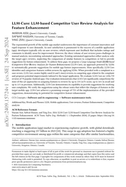 LLM-Cure: LLM-based Competitor User Review Analysis for Feature
  Enhancement
