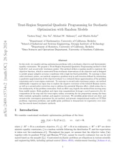 Trust-Region Sequential Quadratic Programming for Stochastic
  Optimization with Random Models