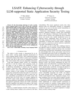 LSAST -- Enhancing Cybersecurity through LLM-supported Static
  Application Security Testing