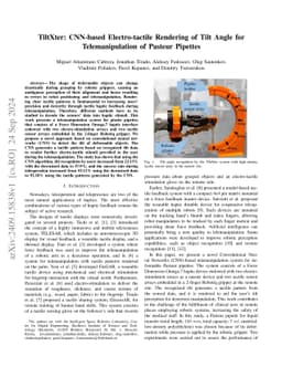 TiltXter: CNN-based Electro-tactile Rendering of Tilt Angle for
  Telemanipulation of Pasteur Pipettes