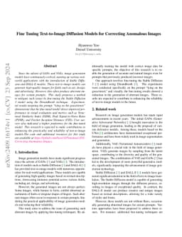 Fine Tuning Text-to-Image Diffusion Models for Correcting Anomalous
  Images