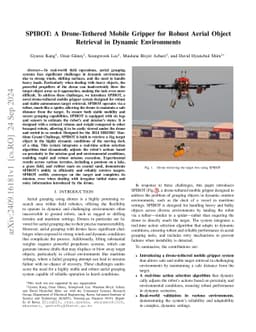 SPIBOT: A Drone-Tethered Mobile Gripper for Robust Aerial Object Retrieval in Dynamic Environments