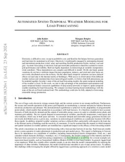 Automated Spatio-Temporal Weather Modeling for Load Forecasting