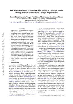 RISCORE: Enhancing In-Context Riddle Solving in Language Models through
  Context-Reconstructed Example Augmentation