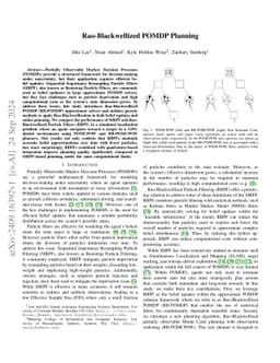 Rao-Blackwellized POMDP Planning