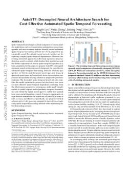 AutoSTF: Decoupled Neural Architecture Search for Cost-Effective Automated Spatio-Temporal Forecasting