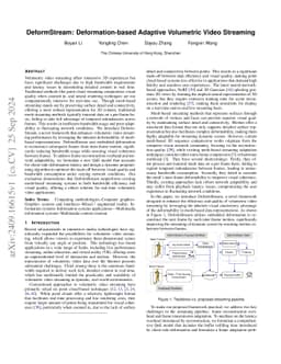 DeformStream: Deformation-based Adaptive Volumetric Video Streaming