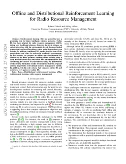 Offline and Distributional Reinforcement Learning for Radio Resource Management
