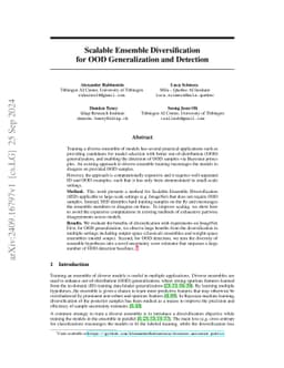 Scalable Ensemble Diversification for OOD Generalization and Detection