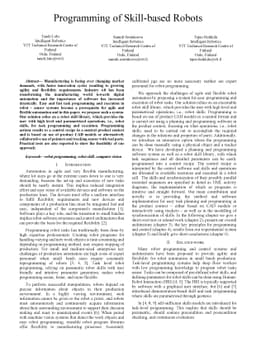 Programming of Skill-based Robots