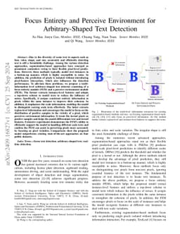 Focus Entirety and Perceive Environment for Arbitrary-Shaped Text
  Detection