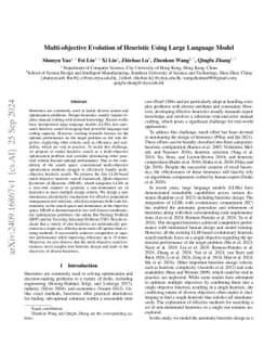 Multi-objective Evolution of Heuristic Using Large Language Model