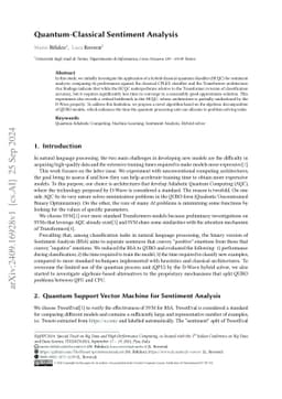 Quantum-Classical Sentiment Analysis
