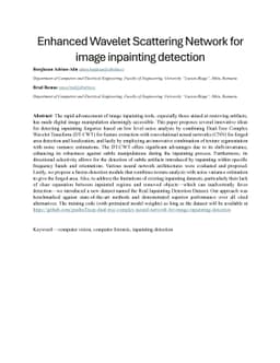 Enhanced Wavelet Scattering Network for image inpainting detection