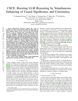 CSCE: Boosting LLM Reasoning by Simultaneous Enhancing of Causal Significance and Consistency